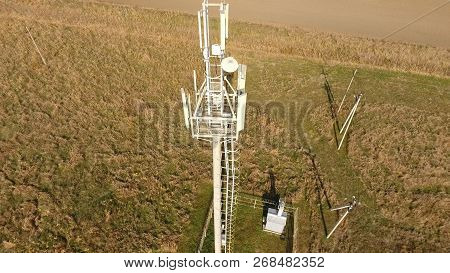 Cellular Tower. Equipment For Relaying Cellular And Mobile Signal. Cellular Tower.