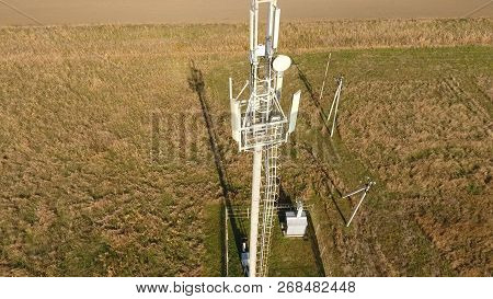 Cellular Tower. Equipment For Relaying Cellular And Mobile Signal. Cellular Tower.