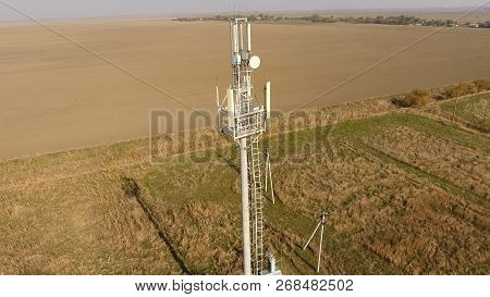 Cellular Tower. Equipment For Relaying Cellular And Mobile Signal. Cellular Tower.