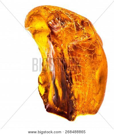 Natural Amber On A White Background