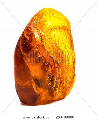 Natural Amber On A White Background