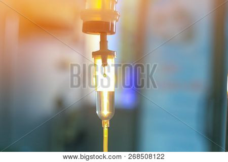 Set Iv Fluid Intravenous Drop Saline Drip Hospital Room,medical Concept,treatment Emergency And Inje