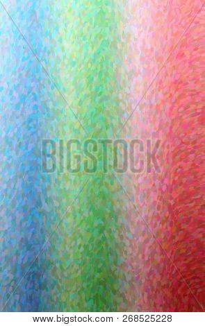 Illustration Of Abstract Blue, Red And Green Impressionist Pointlilism Vertical Background