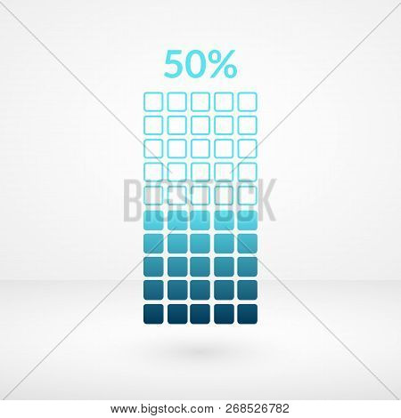 50 Percent Square Chart Isolated Symbol. Percentage Vector Element. Infographic Diagram Sign. Busine
