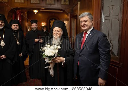 Ecumenical Patriarch Bartholomew And Pesitent Of Ukraine Petro Poroshenko