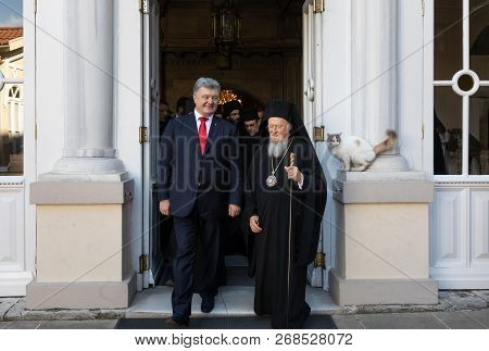 Ecumenical Patriarch Bartholomew And Pesitent Of Ukraine Petro Poroshenko