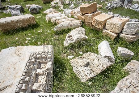 Travel Concept Photo. Uzuncaburc Historical Ancient City Mersin / Turkey