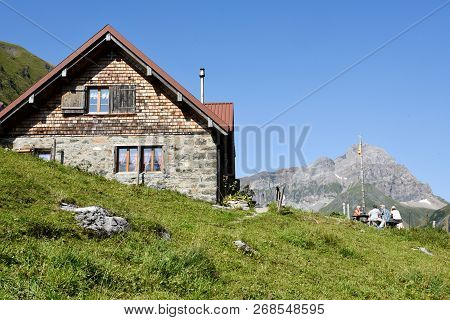Chalet At Furenalp Over Engelberg On The Swiss Alps