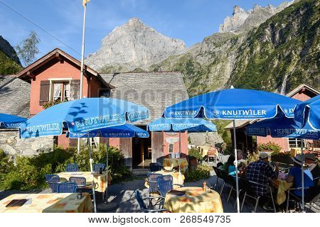 Mountain Restaurant Over Engelberg On The Swiss Alps