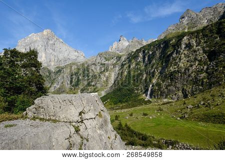 Mountain View At Furenalp Over Engelberg On Switzerland
