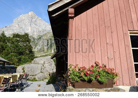 Mountain Restaurant Over Engelberg On Switzerland