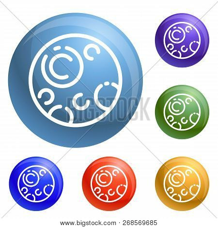 Pluton Planet Icons Set 6 Color Isolated On White Background