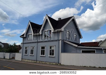 View of historical buildings of Sarpsborg, Norway. June 20,2018.Sarpsborg , Norway