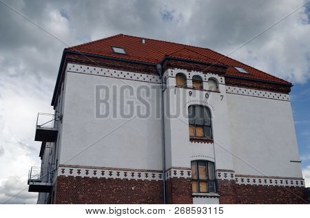 View of historical buildings of Sarpsborg, Norway. June 20,2018.Sarpsborg , Norway