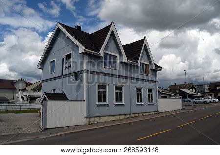 View of historical buildings of Sarpsborg, Norway. June 20,2018.Sarpsborg , Norway
