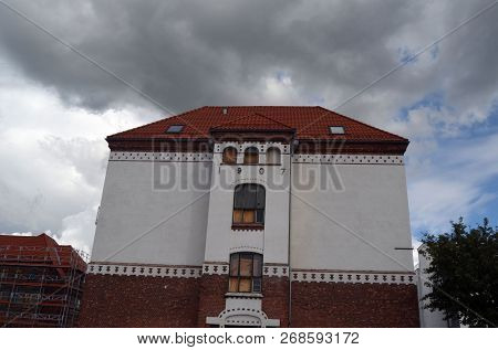View of historical buildings of Sarpsborg, Norway. June 20,2018.Sarpsborg , Norway