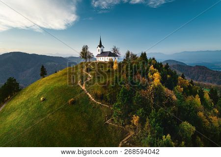 The Sv. Jakob Hill In The Polhov Gradec Hill Range Near Ljubljana.