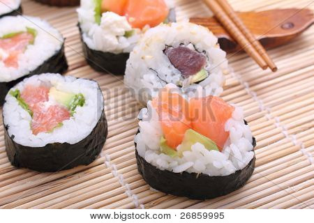 ซูชิ ญี่ปุ่นอาหารม้วน