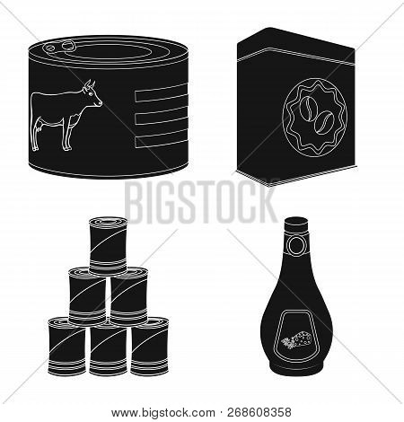 Isolated Object Of Can And Food Symbol. Set Of Can And Package Vector Icon For Stock.