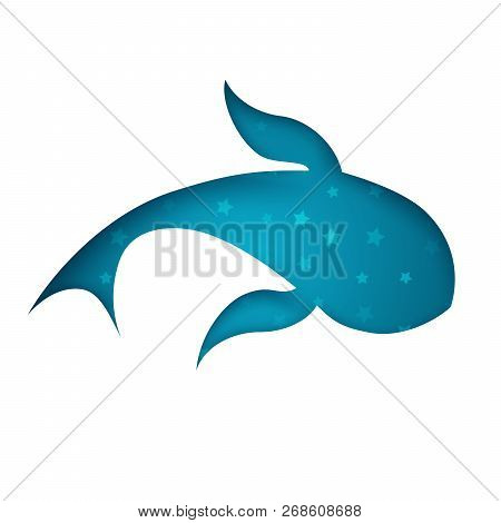 Papar Slice Fish On The White Background. Vector Eps 10