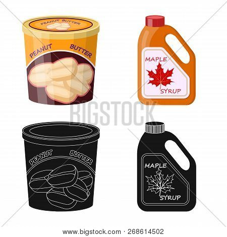 Vector Design Of Can And Food Icon. Set Of Can And Package Vector Icon For Stock.