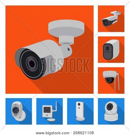 Vector Design Of Cctv And Camera Logo. Set Of Cctv And System Vector Icon For Stock.
