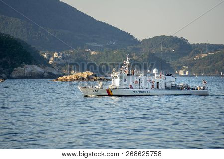 Geoje, South Korea - October 20, 2018: Haenuri Class Hull Number 116, The South Korea Coast Guard Pa