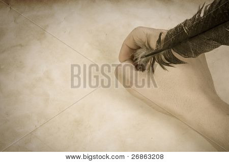 image vintage de main écrit par la plume