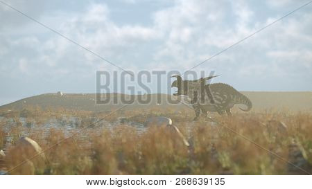 3d rendering of the roaring einiosaurus
