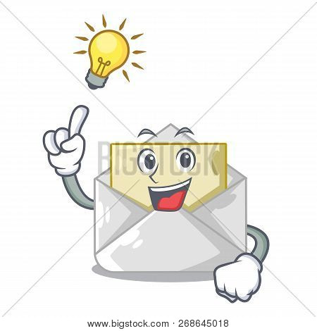 Have An Idea Envelope Opened On Shape White Mascot