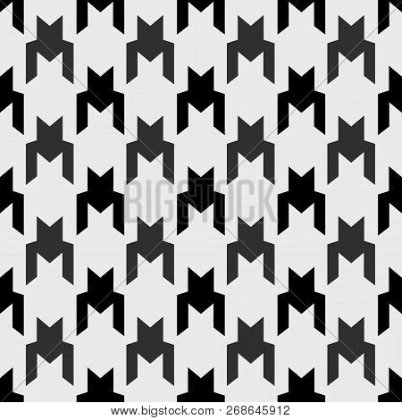 Houndstooth Seamless Pattern, Monochrome. Can Be Used For Wallpaper, Pattern Fills, Web Page Backgro