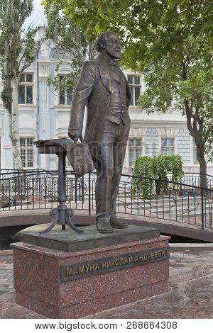 Evpatoria, Crimea, Russia - July 1, 2018: Monument To Mamun Nikolai Andreevich Near The Square Of Sa