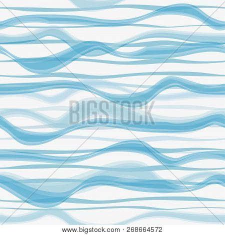 Seamless Blue Waves Background. Repeating Wave Pattern.