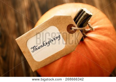 Happy Thanksgiving Concept. Still Life Composition With Pumpkin And Oher Fruits And Vegetble Small D