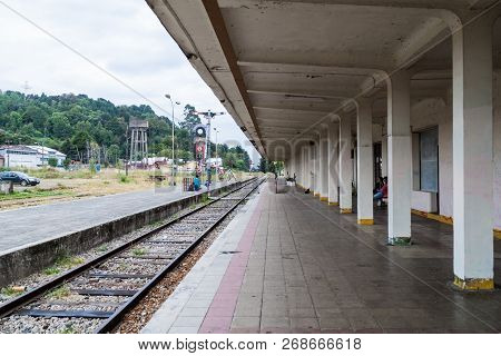 Puerto Varas, Chile - Mar 1, 2015: Former Train Station In Puerto Varas, Chile