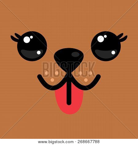 Logo Of Dog Face Brown Color.