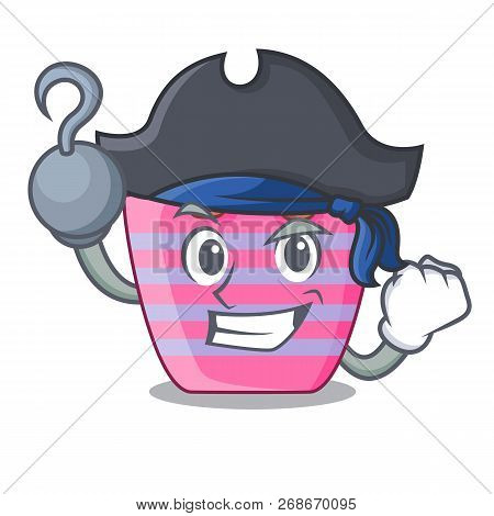 Pirate Cartoon On Red Shaped Beach Bag