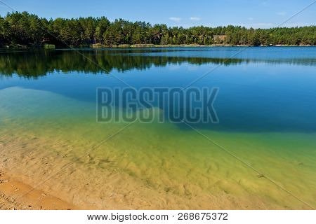 Korostyshevsky Quarry Flooded Granite Quarry On The Outskirts Of The City Of Korostyshev In The Zhyt