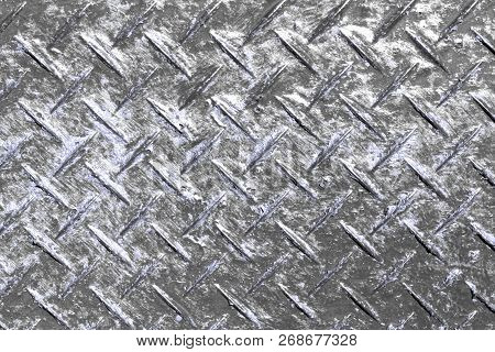 Nice Grunge Blue Antiskid Plate Texture - Abstract Photo Background