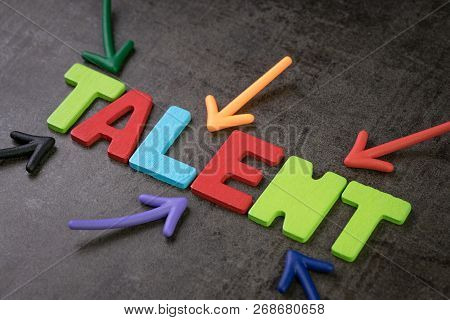 Business Talents Finding, Recruitment For Hr, Human Resource Concept, Colorful Arrows Pointing To Al