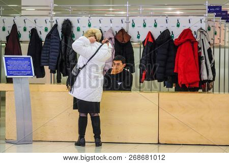 Moscow, Russia - November 10, 2018: image of a dressing room at the Moscow Exhibition Center  
