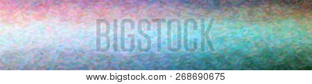 Illustration Of Abstract Blue, Red, Green And Brown Impressionist Pointlilism Banner Background