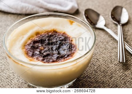 Turkish Rice Pudding Sutlac. Traditional Turkish Dessert