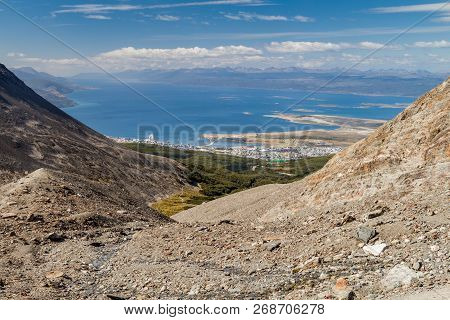 View Of Beagle Channel And Mountains Near Ushuaia, Argentina
