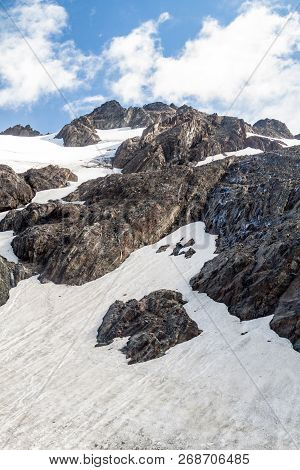 Snow At Martial Mountain Near Ushuaia, Tierra Del Fuego, Argentina