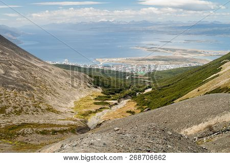 View Of Beagle Channel And Mountains Near Ushuaia, Argentina
