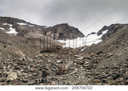 Snow At Martial Mountain Near Ushuaia, Tierra Del Fuego, Argentina