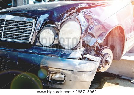 Recycling Of Old,used, Wrecked Cars. Dismantling For Parts At Scrap Yards