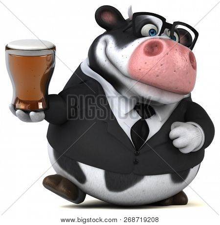 Fun cow - 3D Illustration