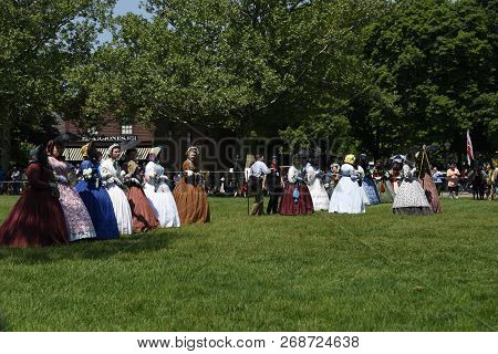 Greenfield Village, Dearborn, Mi, May 28, 2018, Civil War Reenactment, Women Civilian Reenactors Wea